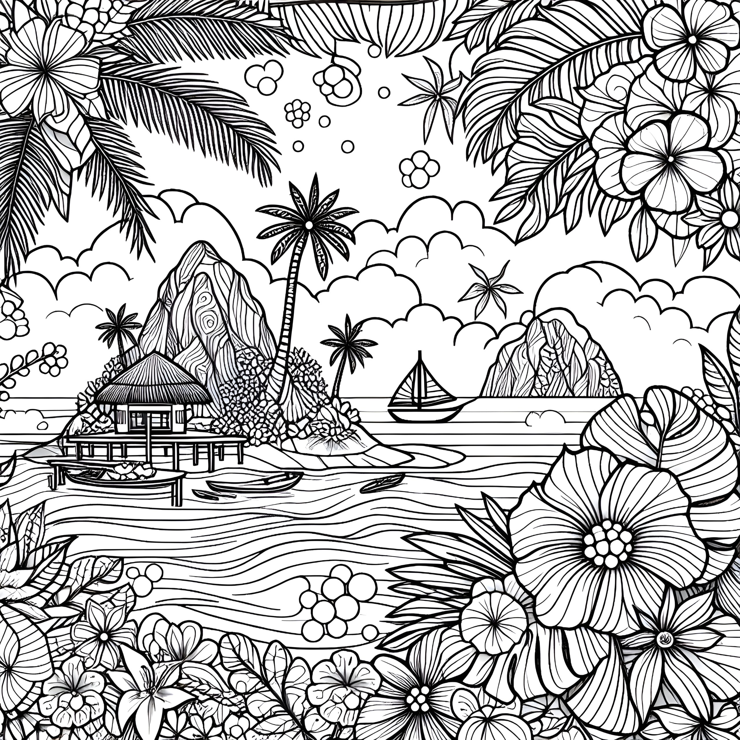 island coloring page